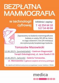 Bezpłatne badania mammograficzne w Tomaszowie 